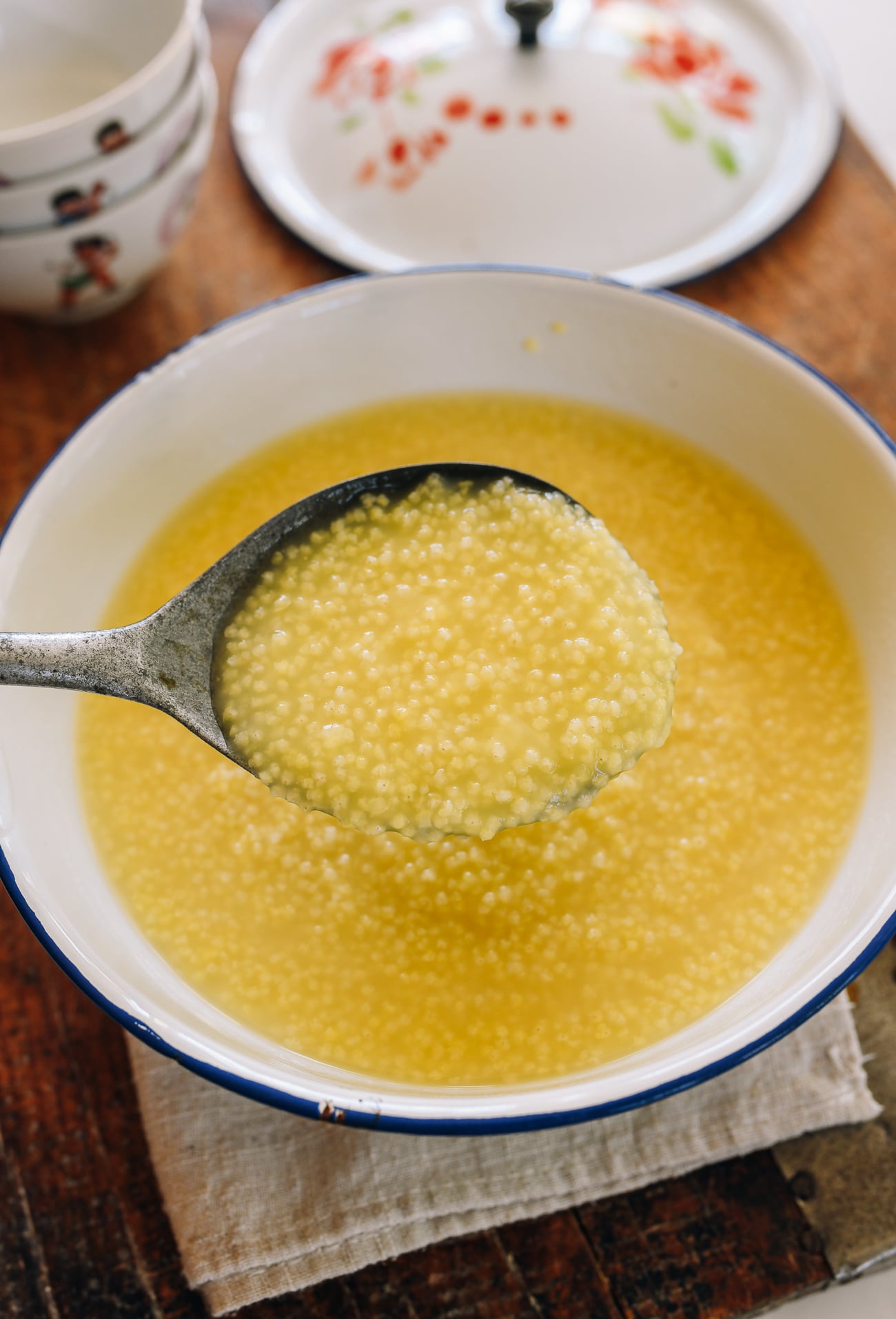 Millet Porridge scoop with spoon